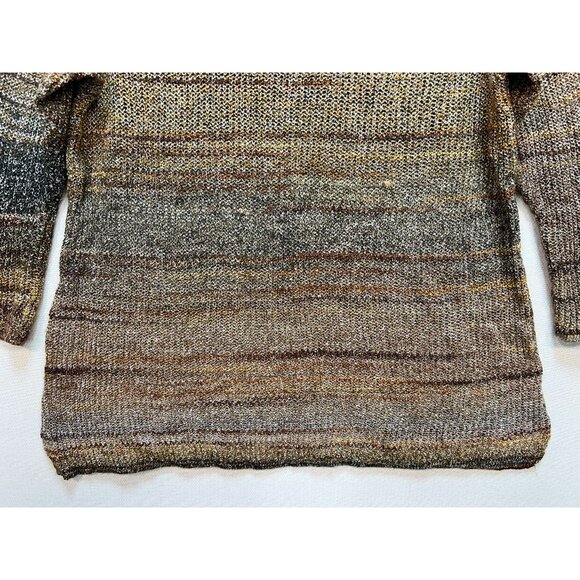 Cj Banks Womens Pullover Sweater Knit Long Sleeve Size 1X Brown Stripe Oversized - Picture 6 of 12